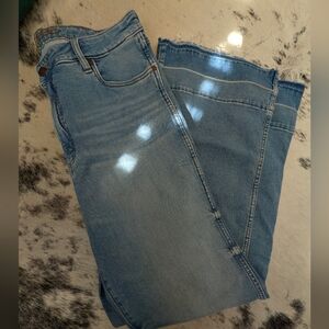 Wrangler Light Blue Flare Wide-Leg Trousers